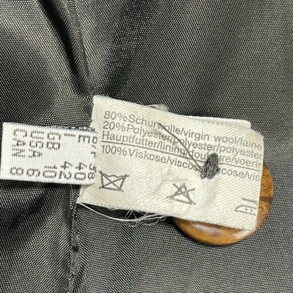 Vtg Time Collection Pinstripe Wool Blend Blazer W/ Leather Trim Pockets - Picture 4 of 11